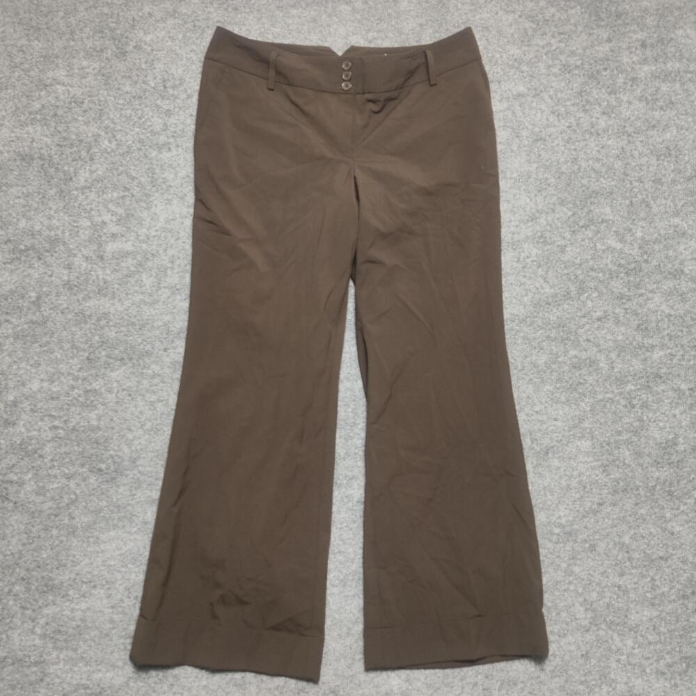 Ann Taylor LOFT Pants Womens Petite 12P Brown Twill Dress Belted Marisa Workwear